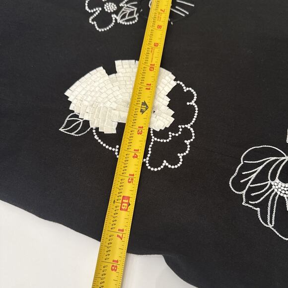 Etcetera Skirt Round Linen Blend Embellished Embroidery Bead Ribbon Lined Size 2 - Picture 14 of 15